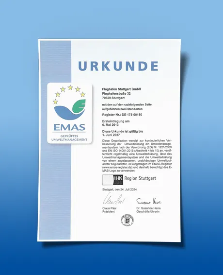 Zertifikat: EMAS Umweltmanagement